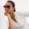 Horse and Carriage Metal Round Sunglasses