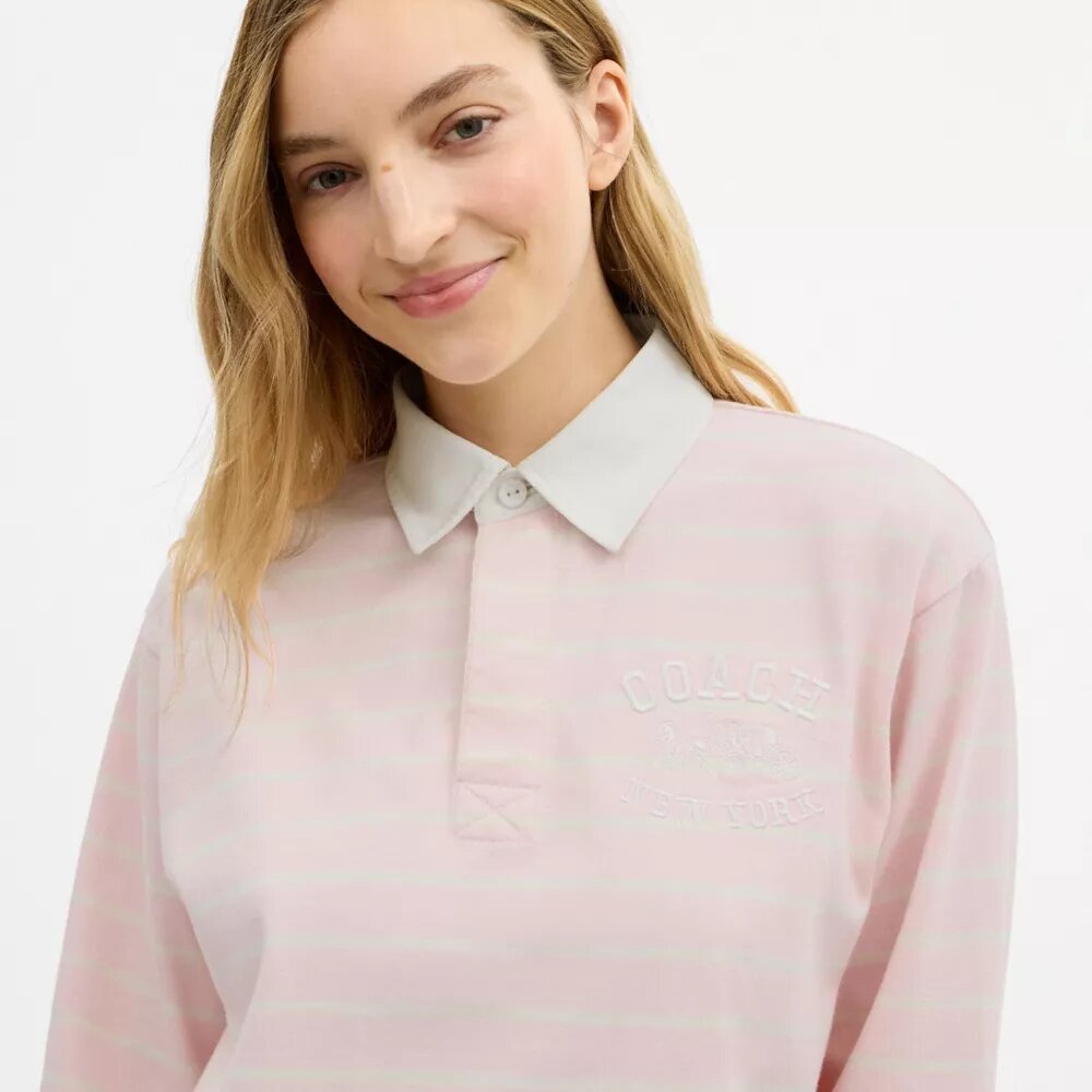 Horse and Carriage Striped Rugby Polo in Organic Cotton