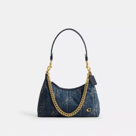 Juliet Shoulder Bag 25 in Regenerative Cotton Denim with Quilting