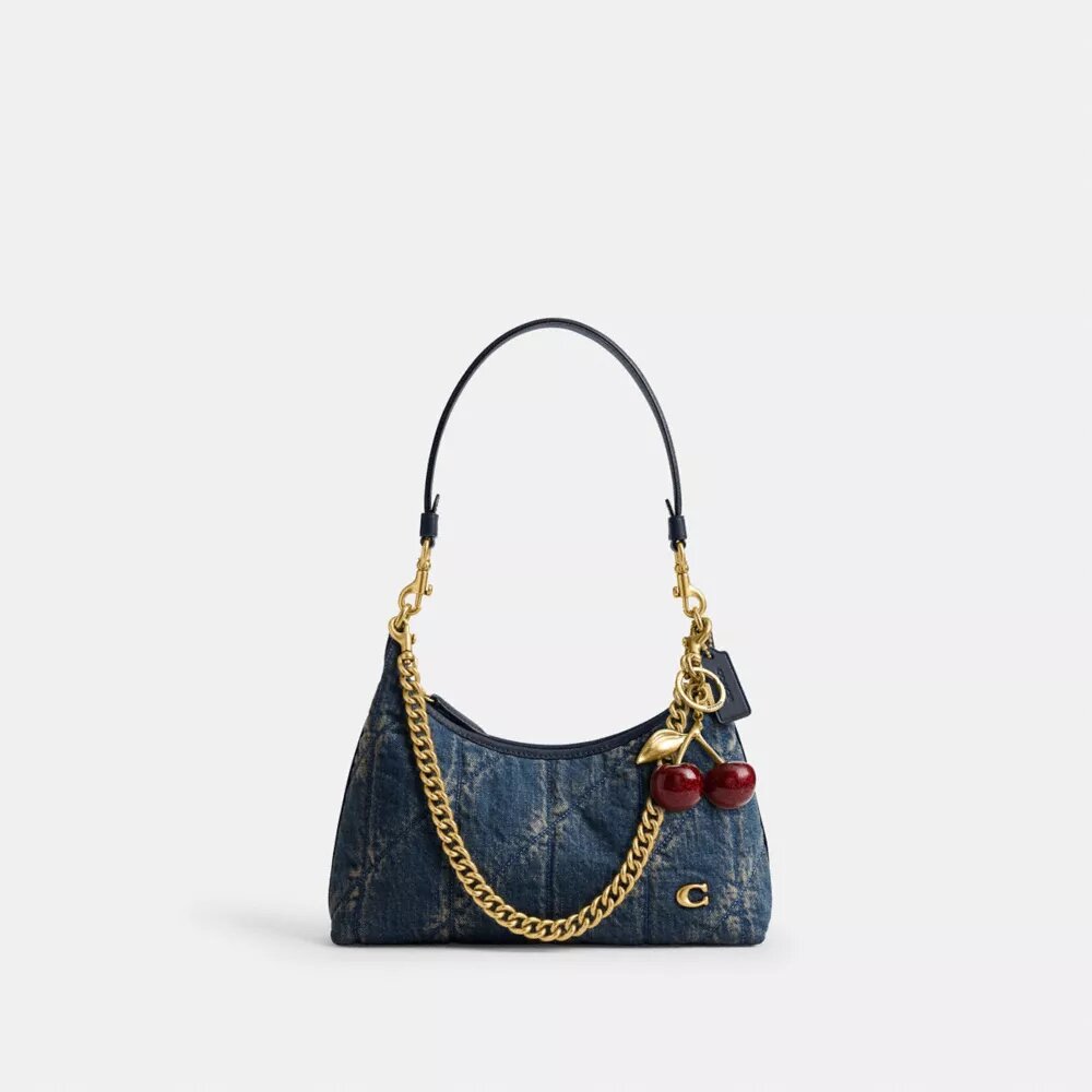 Juliet Shoulder Bag 25 in Regenerative Cotton Denim with Quilting