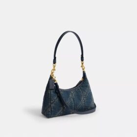 Juliet Shoulder Bag 25 in Regenerative Cotton Denim with Quilting