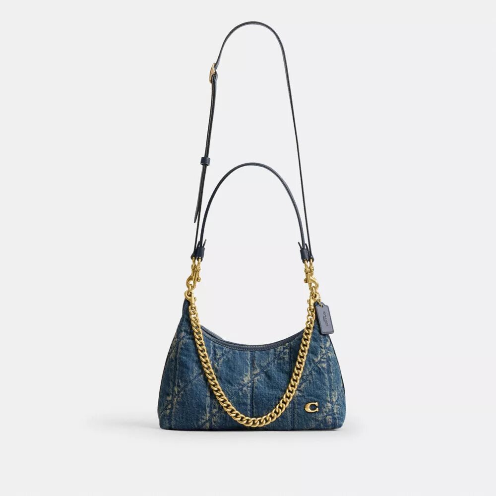 Juliet Shoulder Bag 25 in Regenerative Cotton Denim with Quilting
