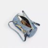 Kisslock Barrel Bag 28 in Repurposed Denim
