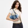 Kisslock Barrel Bag 28 in Repurposed Denim