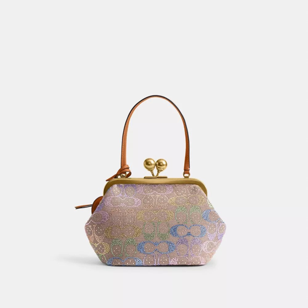 Kisslock Frame Bag 16 in Crystal Signature Jacquard