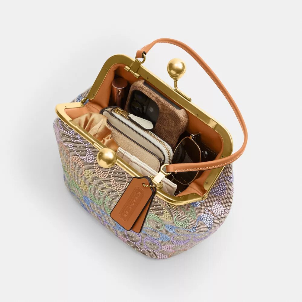 Kisslock Frame Bag 16 in Crystal Signature Jacquard