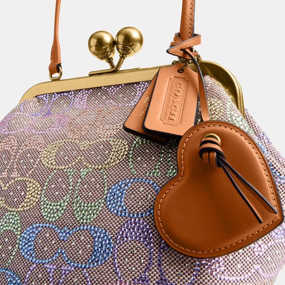 Kisslock Frame Bag 16 in Crystal Signature Jacquard