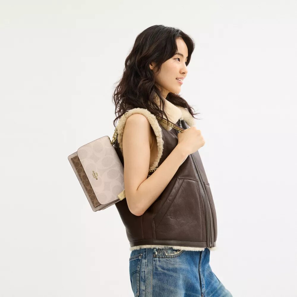 Klare Crossbody Bag in Blocked Signature Canvas