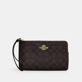 Large Corner Zip Wristlet in Signature Canvas