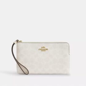 Large Corner Zip Wristlet in Signature Canvas