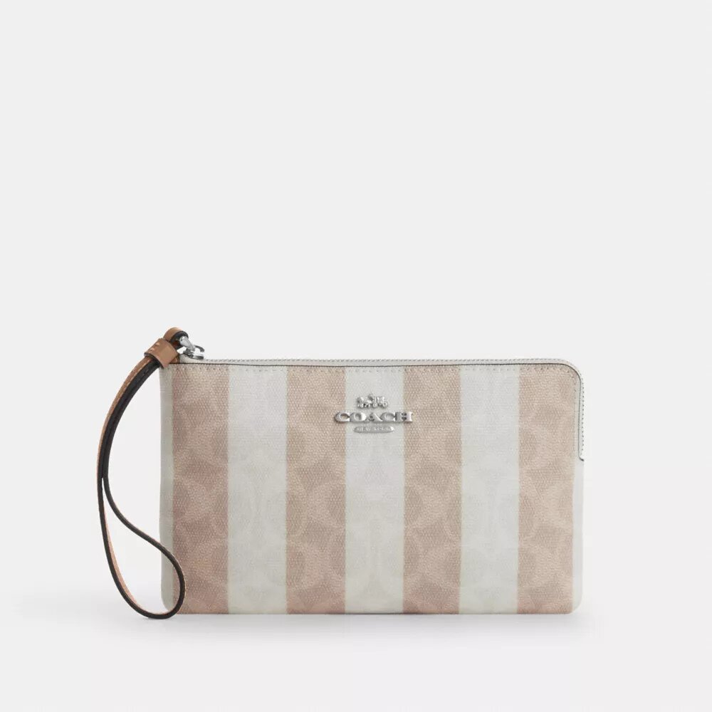 Large Corner Zip Wristlet in Signature Canvas