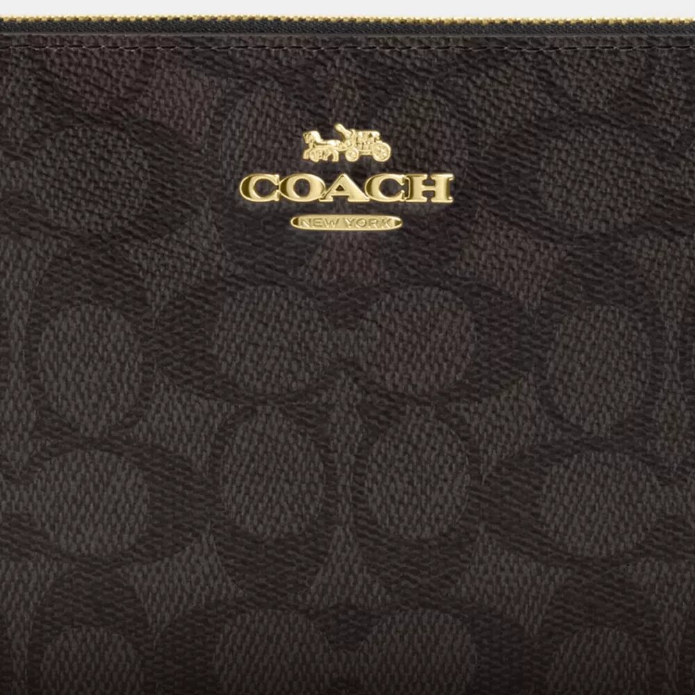 Large Corner Zip Wristlet in Signature Canvas