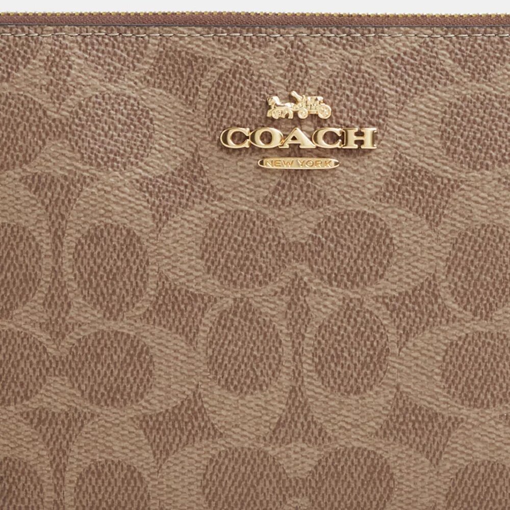 Large Corner Zip Wristlet in Signature Canvas