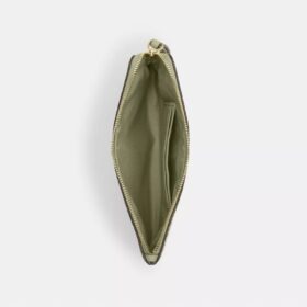 Large Corner Zip Wristlet in Signature Leather