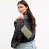 Large Corner Zip Wristlet in Signature Leather