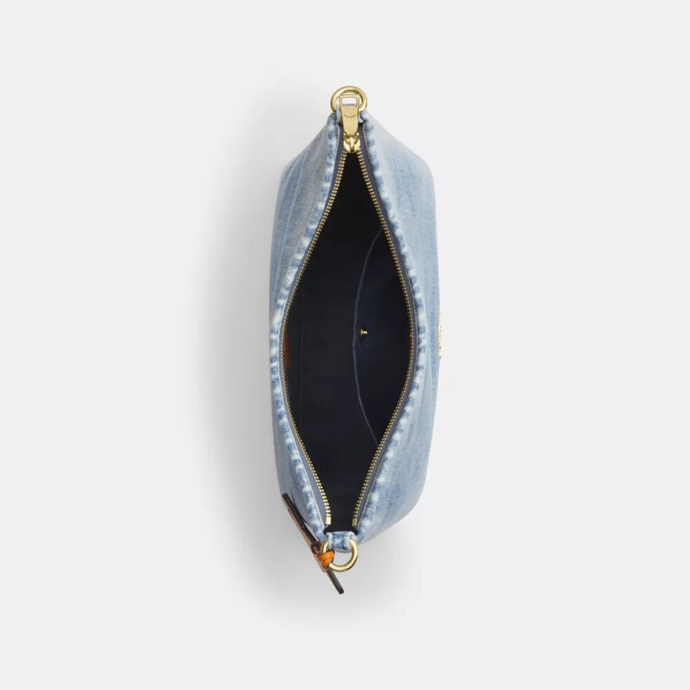 Laurel Shoulder Bag in Loved Denim with Charms