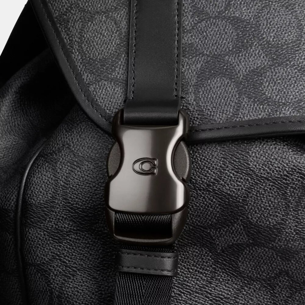 League Flap Backpack in Signature Canvas