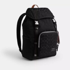 Logan Backpack in Signature Nylon with Charms