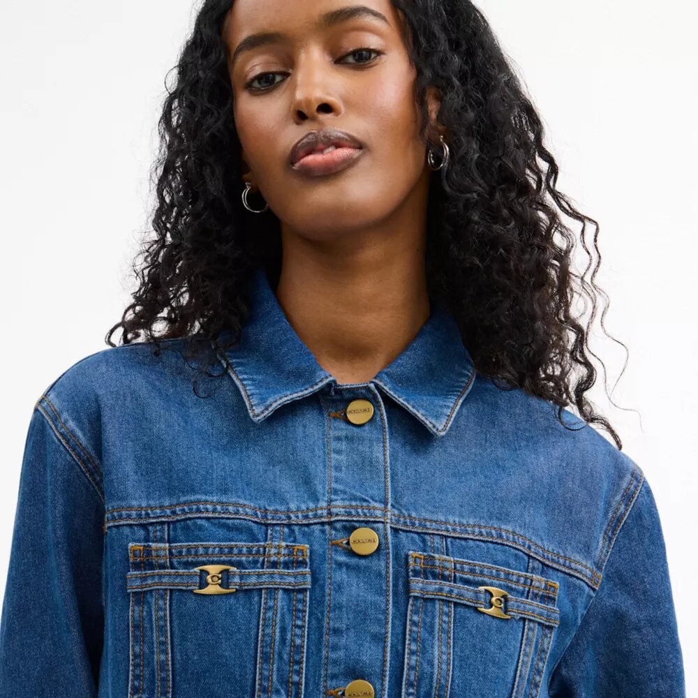 Long Sleeve Denim Dress in Organic Cotton