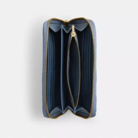 Long Zip Around Wallet in Loved Denim
