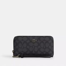 Long Zip Around Wallet in Signature Canvas