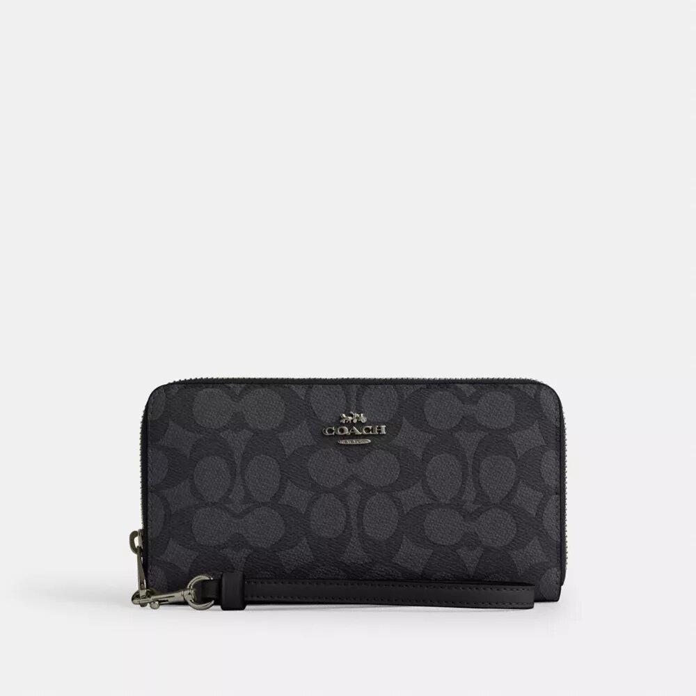 Long Zip Around Wallet in Signature Canvas