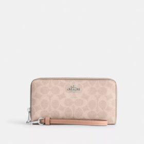 Long Zip Around Wallet in Signature Canvas
