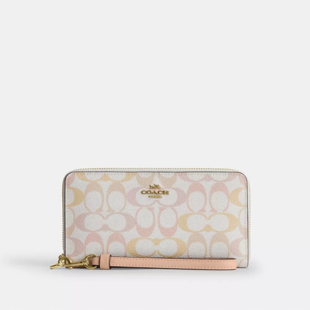 Long Zip Around Wallet in Signature Canvas