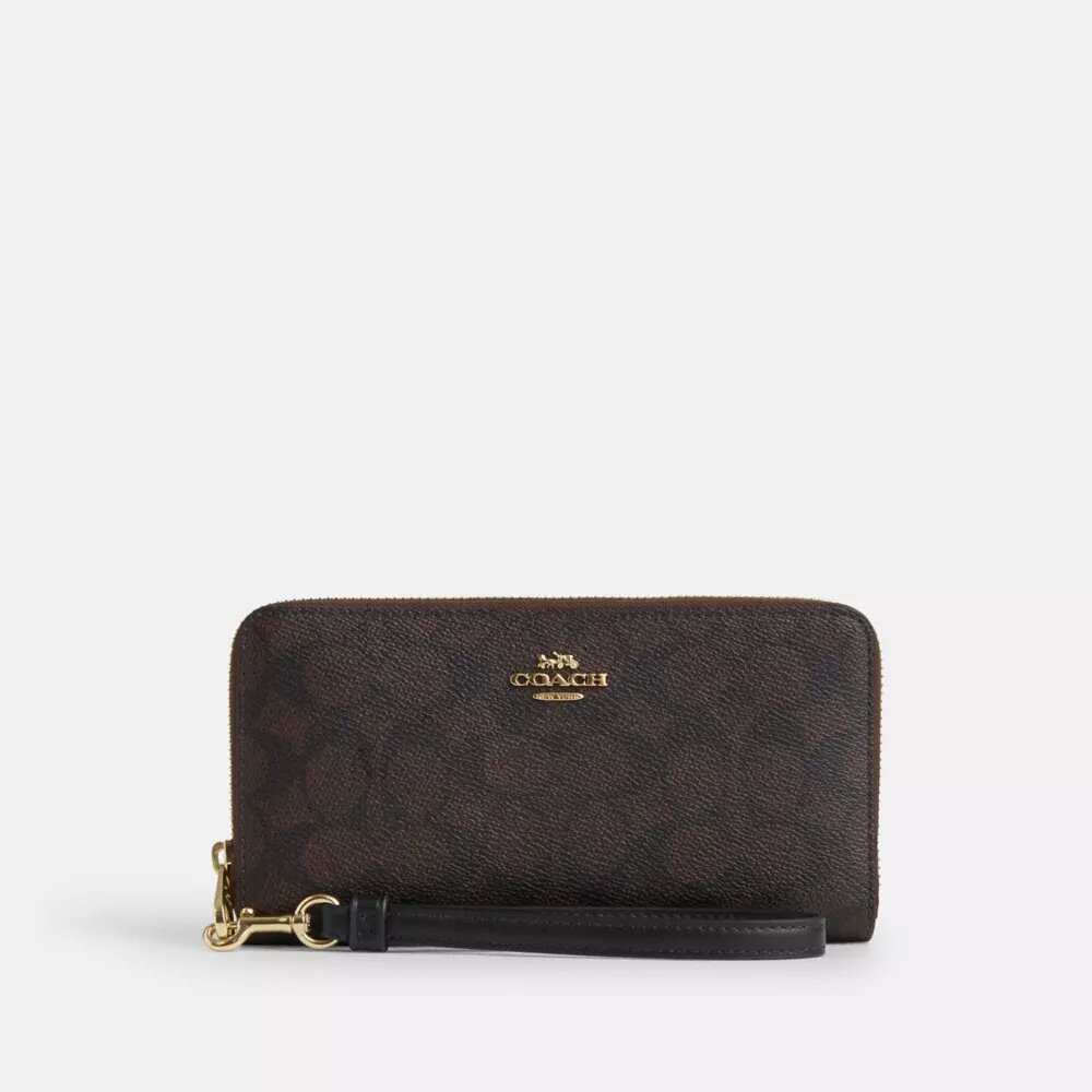 Long Zip Around Wallet in Signature Canvas