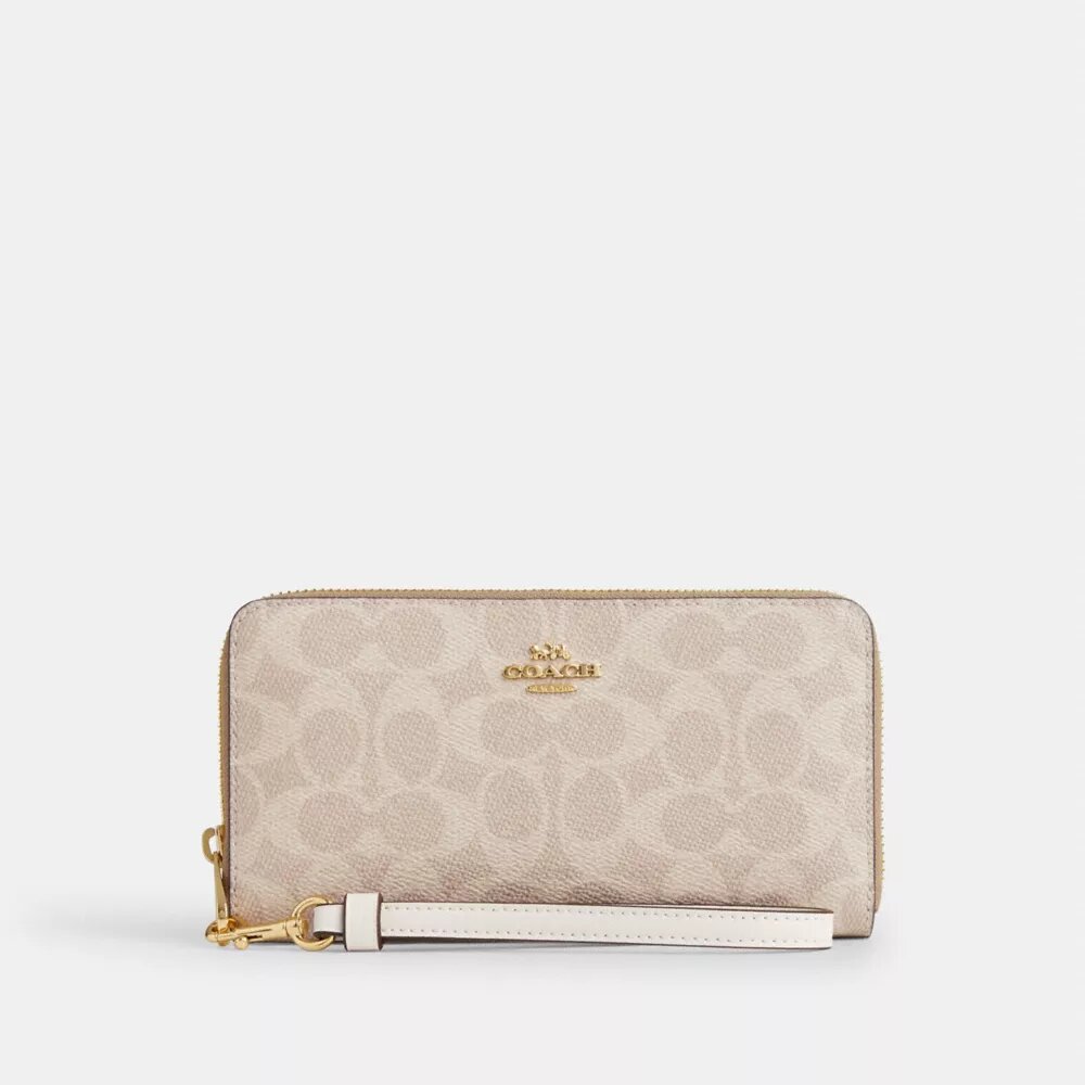 Long Zip Around Wallet in Signature Canvas