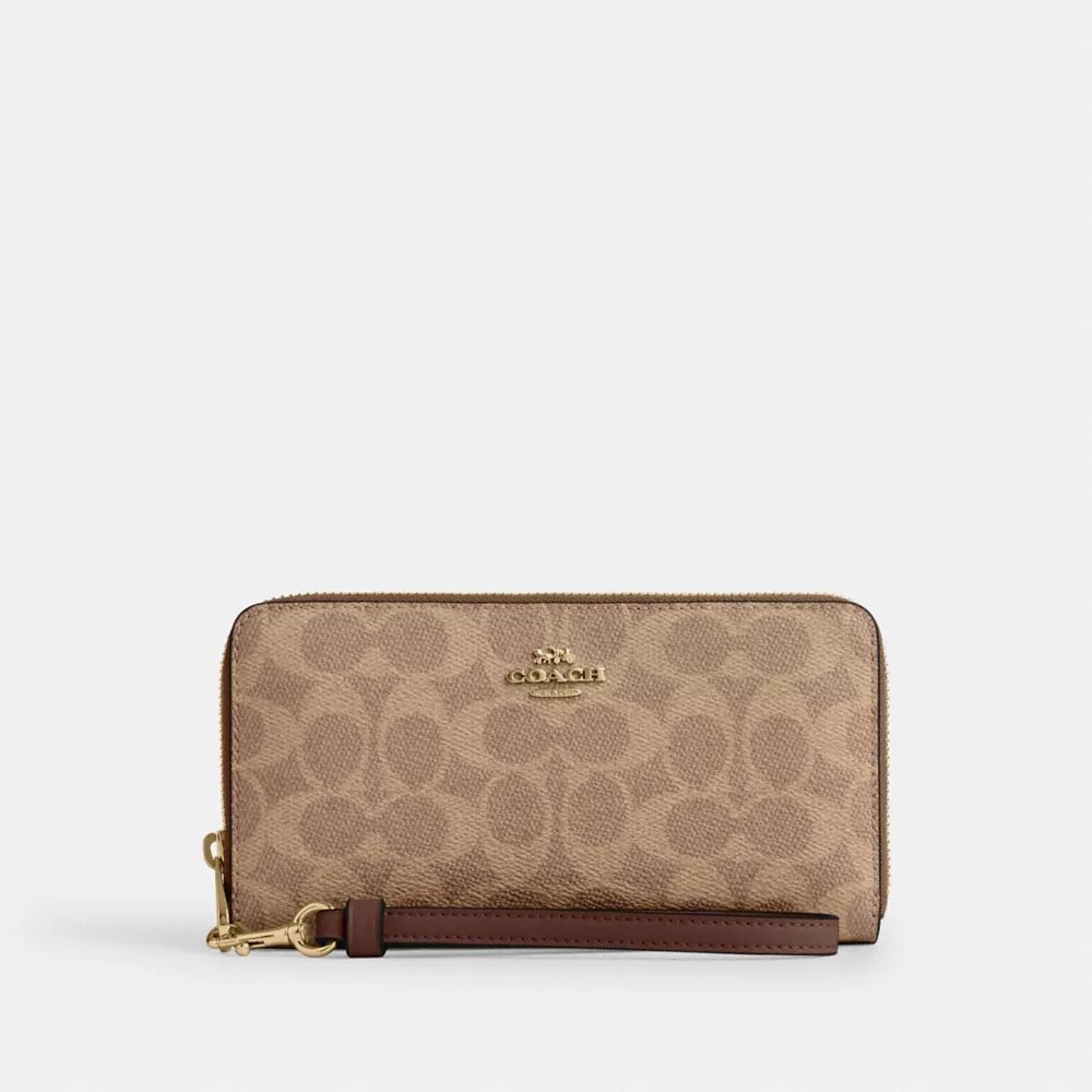 Long Zip Around Wallet in Signature Canvas