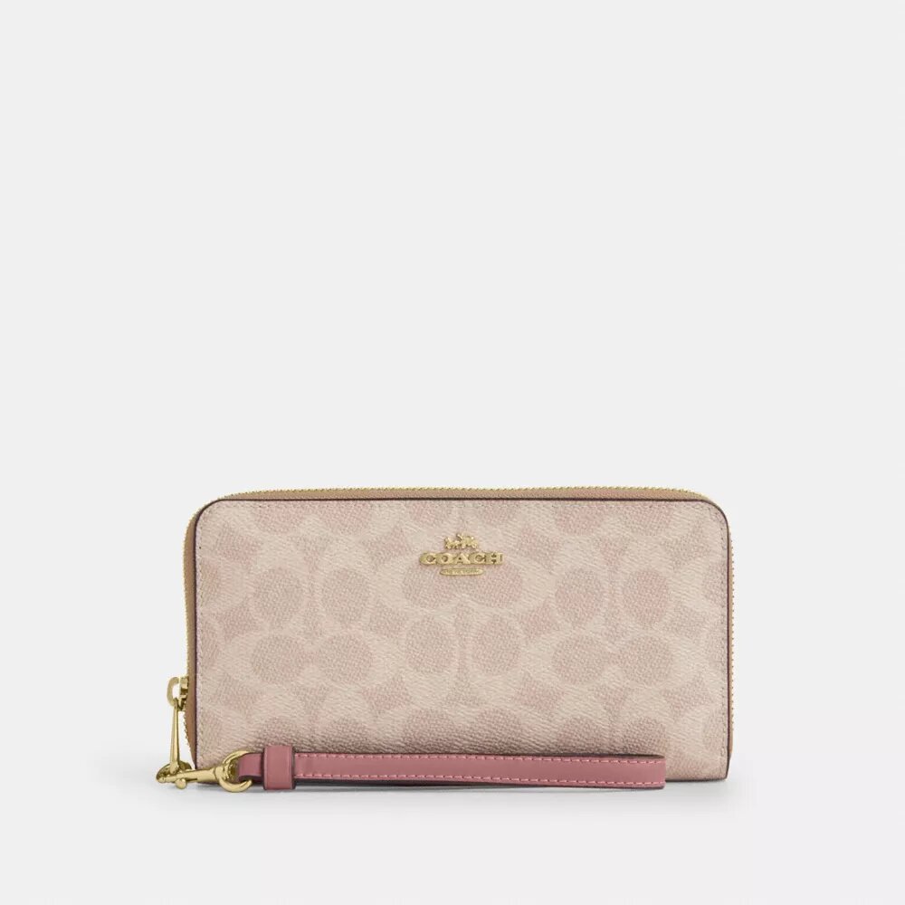 Long Zip Around Wallet in Signature Canvas