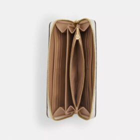 Long Zip Around Wallet in Signature Canvas
