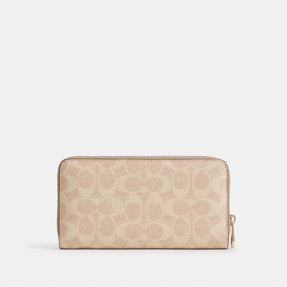 Long Zip Around Wallet in Signature Canvas