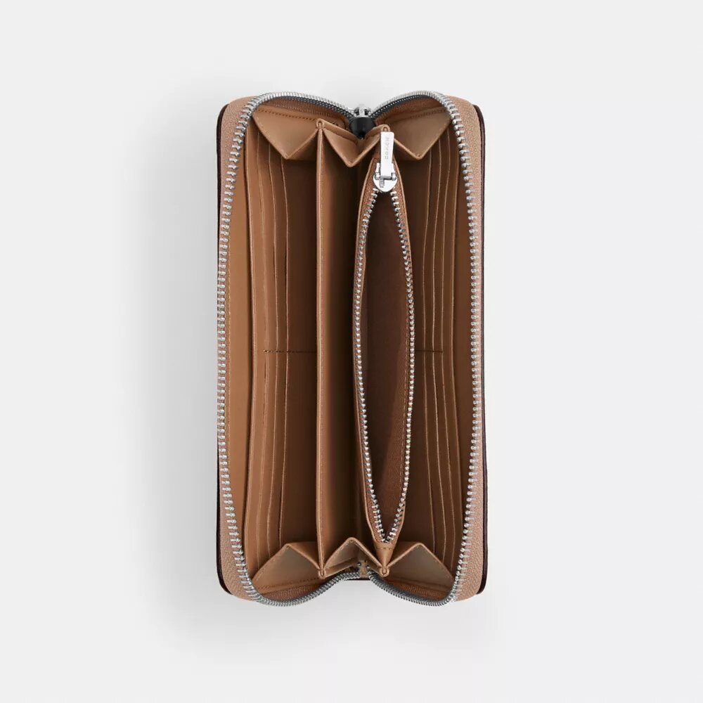 Long Zip Around Wallet in Signature Canvas