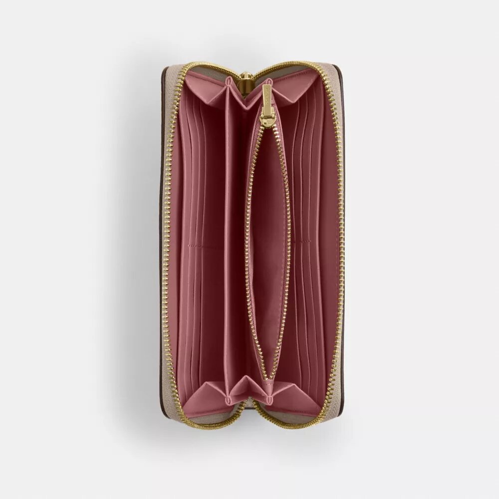 Long Zip Around Wallet in Signature Canvas