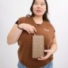 Long Zip Around Wallet in Signature Canvas