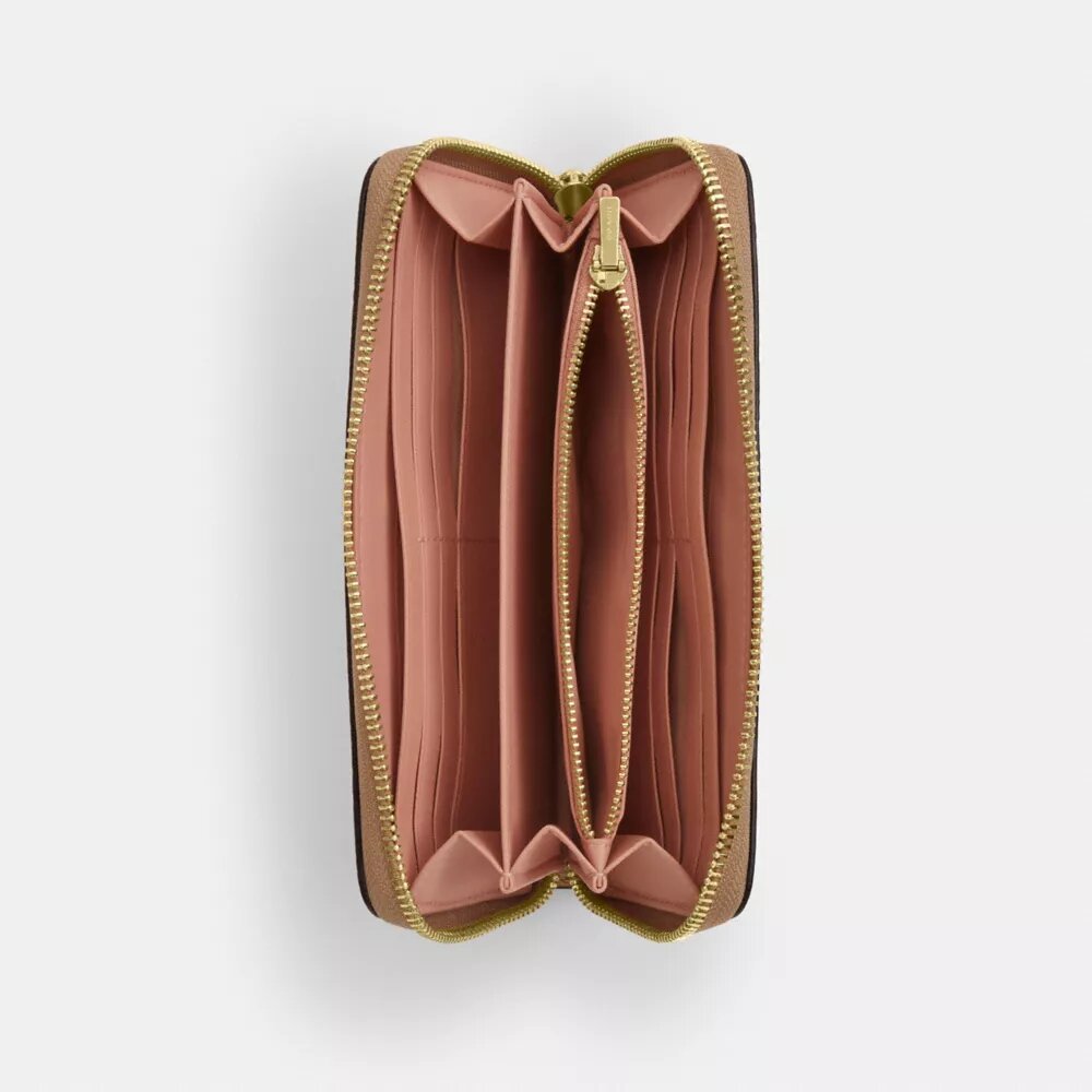 Long Zip Around Wallet in Signature Canvas with Floral Print