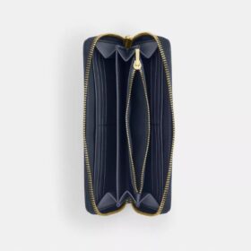 Long Zip Around Wallet in Signature Denim