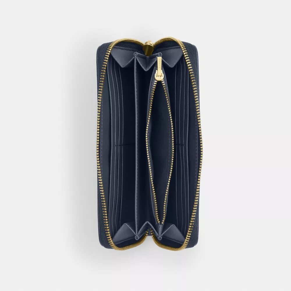 Long Zip Around Wallet in Signature Denim