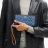 Long Zip Around Wallet in Signature Denim