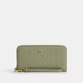 Long Zip Around Wallet in Signature Leather