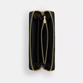 Long Zip Around Wallet in Signature Leather