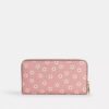 Long Zip Around Wallet with Floral Print