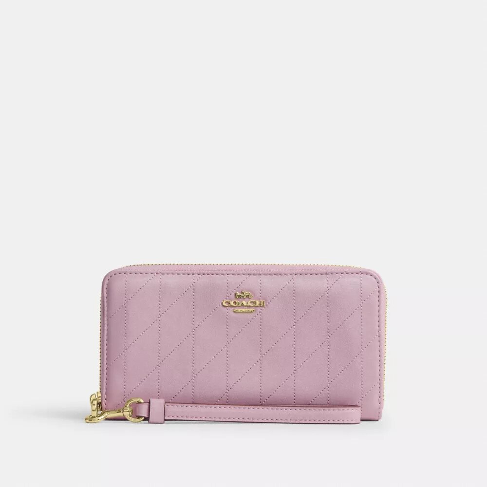 Long Zip Around Wallet with Quilting