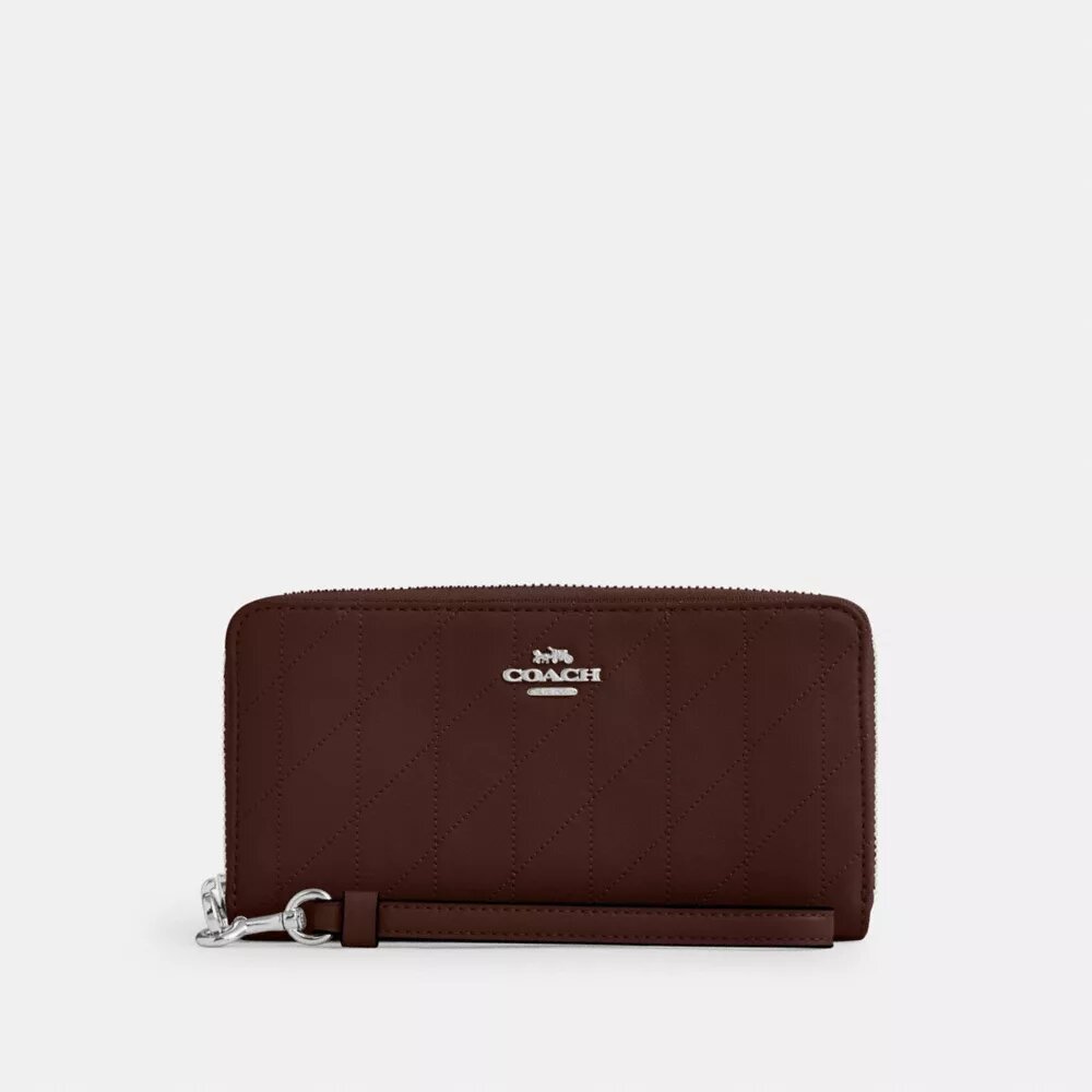Long Zip Around Wallet with Quilting