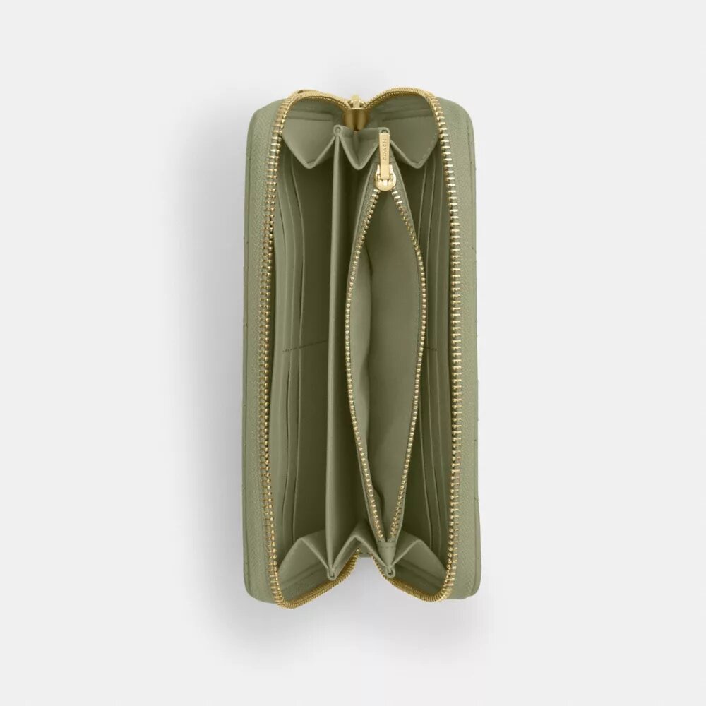 Long Zip Around Wallet with Quilting