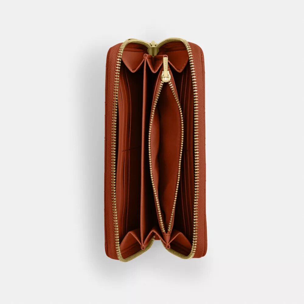 Long Zip Around Wallet with Quilting