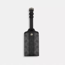Luggage Tag in Signature Canvas with Stripes