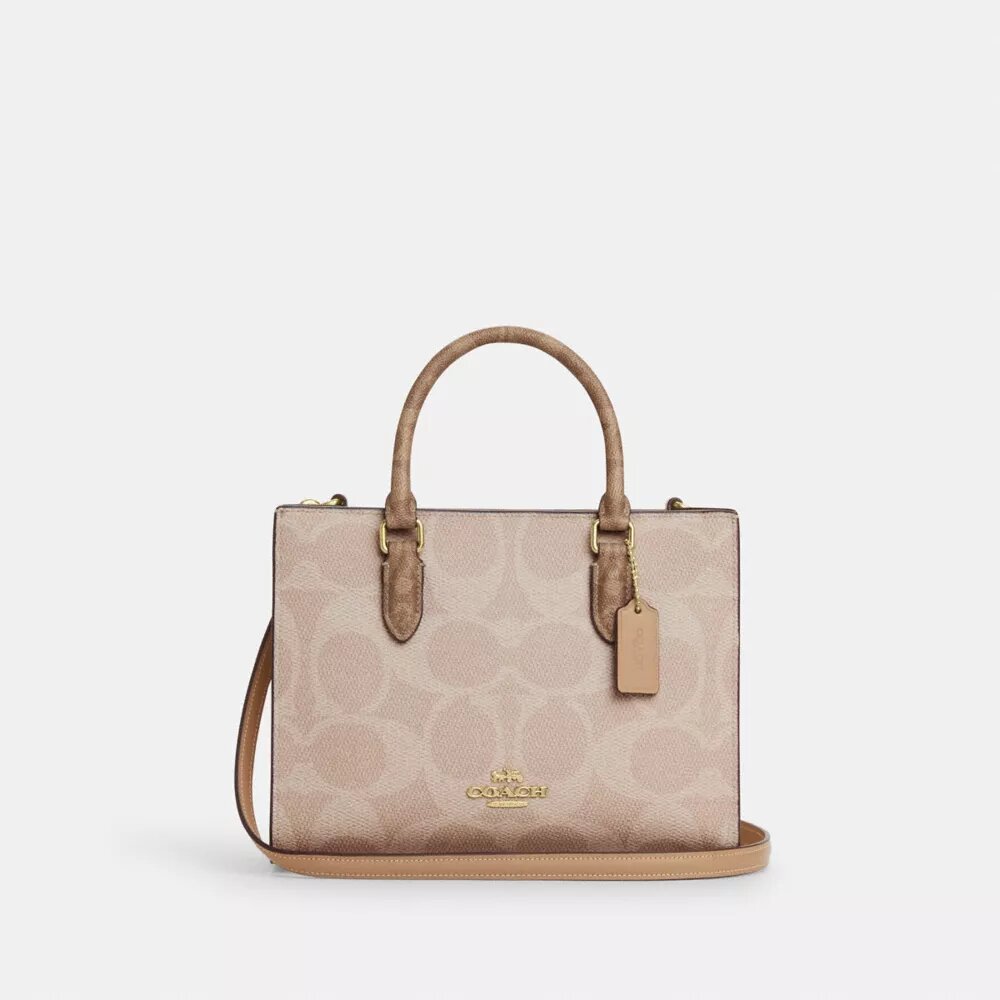 Maggie Small Tote Bag in Blocked Signature Canvas